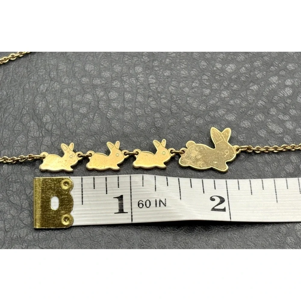 Avon Vintage Rare Family Of Bunnies Mom And Babies Bunny Necklace Gold Tone 15